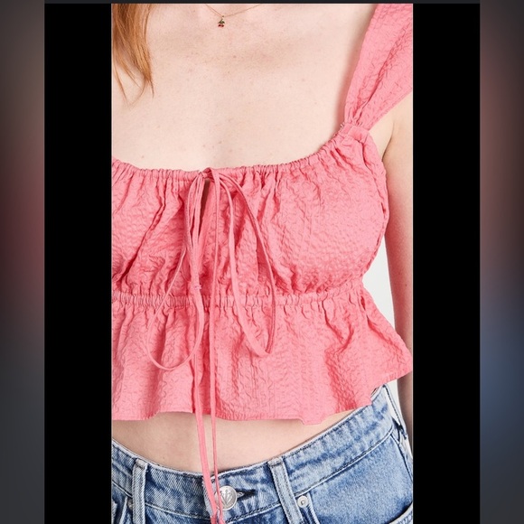 NWT Ciao Lucia! Cinetta Top. Wave Cotton in Melon Pink. Size XL. - Picture 2 of 7